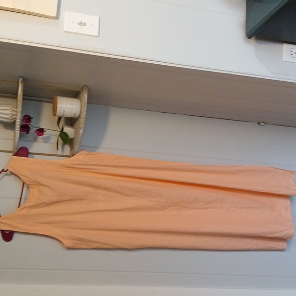 DKNY Peach Linen Blend Sleeveless Maxi Dress XL NWT - Picture 9 of 10